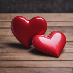 Valentines day background with two red hearts on wooden background
Red hearts on wood
two red hearts on wooden table with bokeh background. valentine concept
