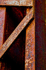 Detail of corroded ferrous metal structure