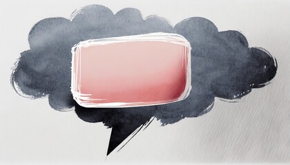 speech bubble with brush stroke on white background