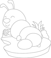Caterpillar Donut Animal Vector Graphic Art Illustration