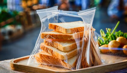 sliced toast bread in plastic bag