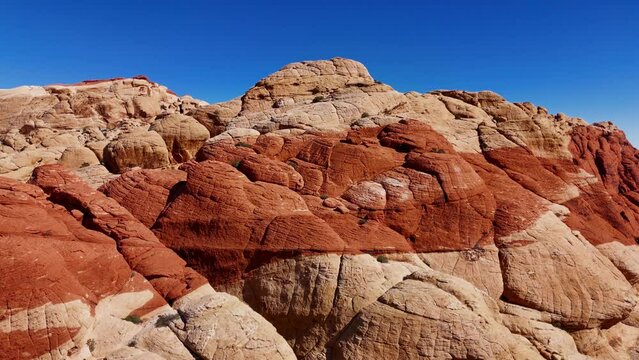 Amazing Red Rock Canyon in the Nevada Desert - aerial view - aerial photography
