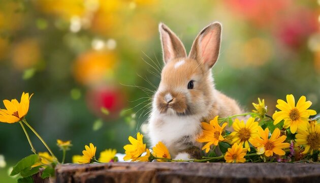 little rabbit in summer