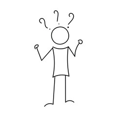 Funny Stickman hand drawn style for print or use as poster, card, flyer, tattoo or T Shirt design