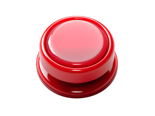 Red Push Button, isolated on a transparent or white background