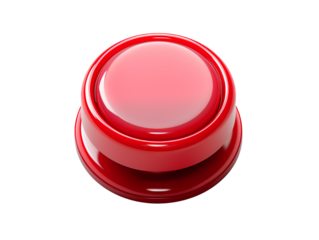 Red Push Button, isolated on a transparent or white background