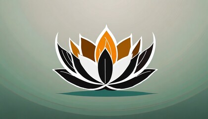 lotus flower logo icon on white background