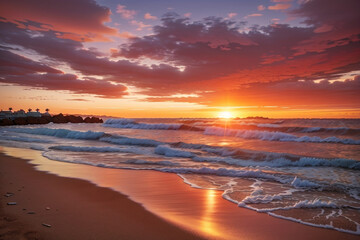 Fototapeta premium atmosphere on the beach in the afternoon