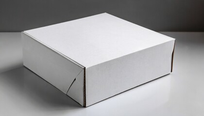 white cardboard box on white background