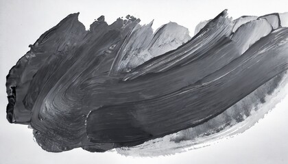 dark grey acrylic stain element on white background with brush and paint texture hand drawn acrylic brush strokes abstract fluid liquid ink pattern