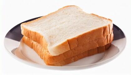 slice of white bread on white - obrazy, fototapety, plakaty