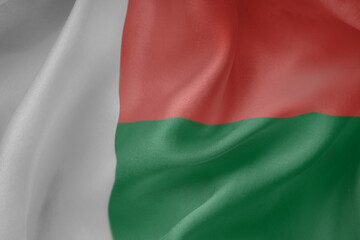 madagascar  waving flag close up fabric texture background