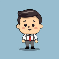 Cartoon style man in a suit. A working man, an office worker or a businessman. Vector