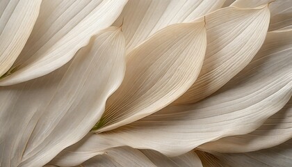 nature abstract of flower petals beige leaves with natural texture as natural background or wallpaper macro texture neutral color aesthetic photo with veins of leaf botanical design - obrazy, fototapety, plakaty