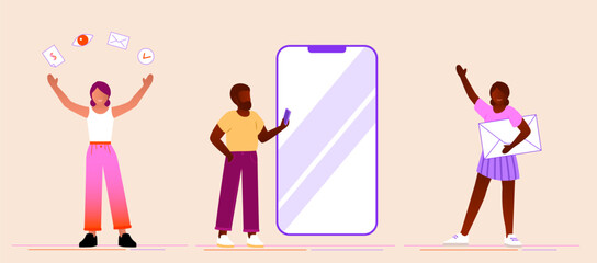 Package d'illustrations vectorielles sur la thématique du travail et du digital