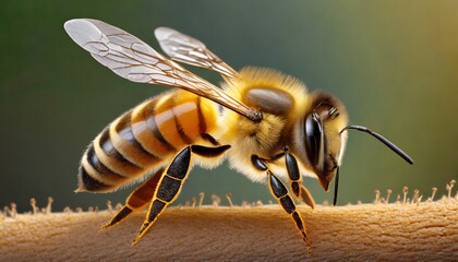 honey bee standing on background cutout