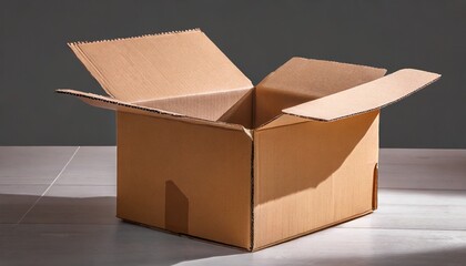 open cardboard box closeup