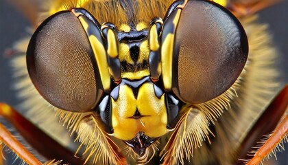 extreme sharp and detailed study of wasp head