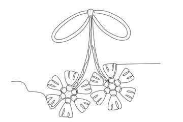 A gorgeous flower talisman. Martisor one-line drawing