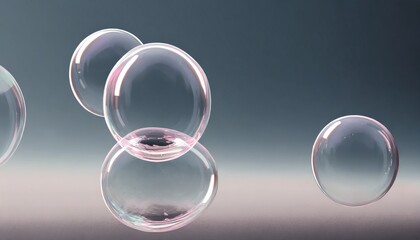 3d render of soap bubbles with transparent