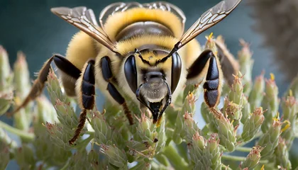 Fotobehang peek a boo bee close up © Katherine
