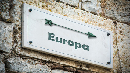 Signposts the direct way to Europe
