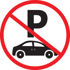 No parking sign, symbol