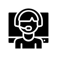 online support glyph icon