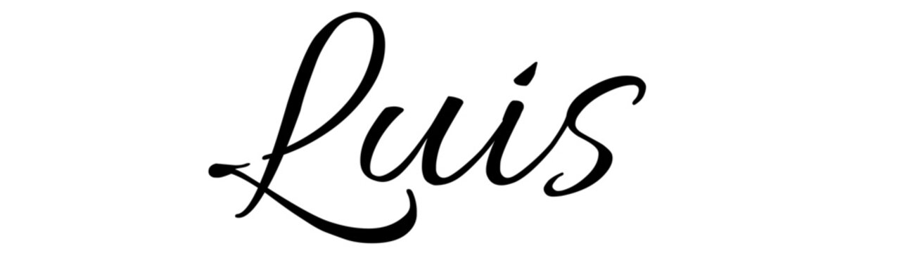 Luis - black color - name - ideal for websites, emails, presentations, greetings, banners, cards, books, t-shirt, sweatshirt, prints, cricut, silhouette,	