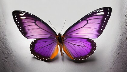 beautiful purple butterfly on white background - obrazy, fototapety, plakaty