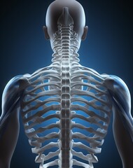 3D Anatomical Model of a Human Spine Generative AI - obrazy, fototapety, plakaty