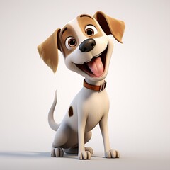 Smiling Dog with Brown Spots Generative AI