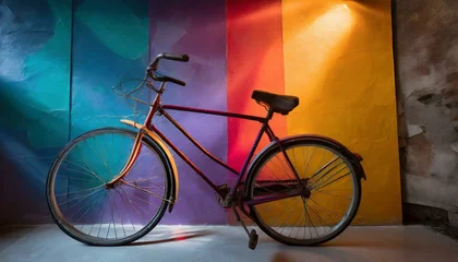 Zelfklevend Fotobehang old bicycle in front of a wall © Pikbundle