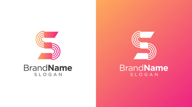 Letter S logo design for various types of businesses and company. colorful, modern, geometric letter S logo set