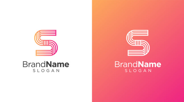 Letter S logo design for various types of businesses and company. colorful, modern, geometric letter S logo set