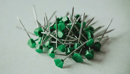 green pins