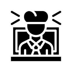 online interview glyph icon