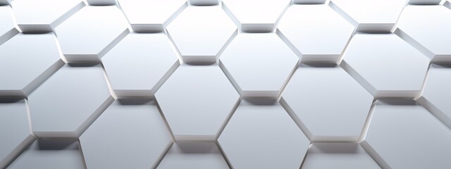White hexagonal tile pattern Generative AI