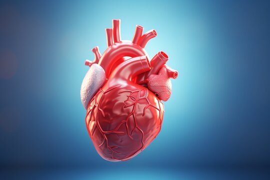 3D Heart Model with Blood Vessels Generative AI