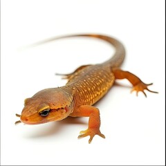 Naklejka premium Red Lizard Newt Isolated