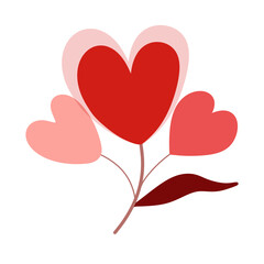 red heart on white