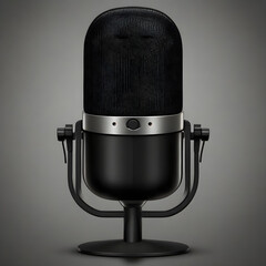 retro microphone black theme podcast