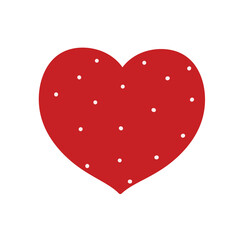 Valentine red heart with white dot
