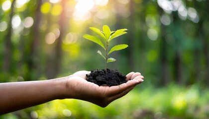 hands holding a plant