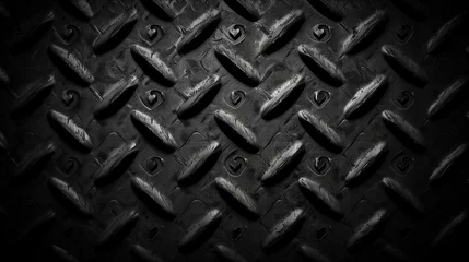 Tuinposter Black metal texture background, Close up of steel sheet for background © zenith