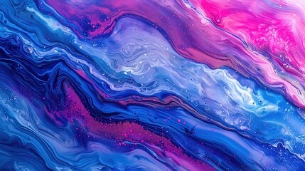 Abstract background of acrylic paint in blue and pink tones
