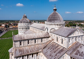 Fototapeta premium Cathedral and baptistery of Pisa, seen from the leaning tower