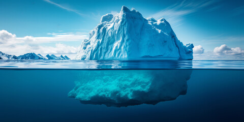 Serene Iceberg Reflection for Climate Change and Environmental Awareness