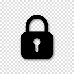 Lock padlock icons. Vector sign illustration. Transparent background.