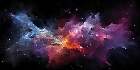 A vibrant and colorful space background with stars and nebulae Generative AI